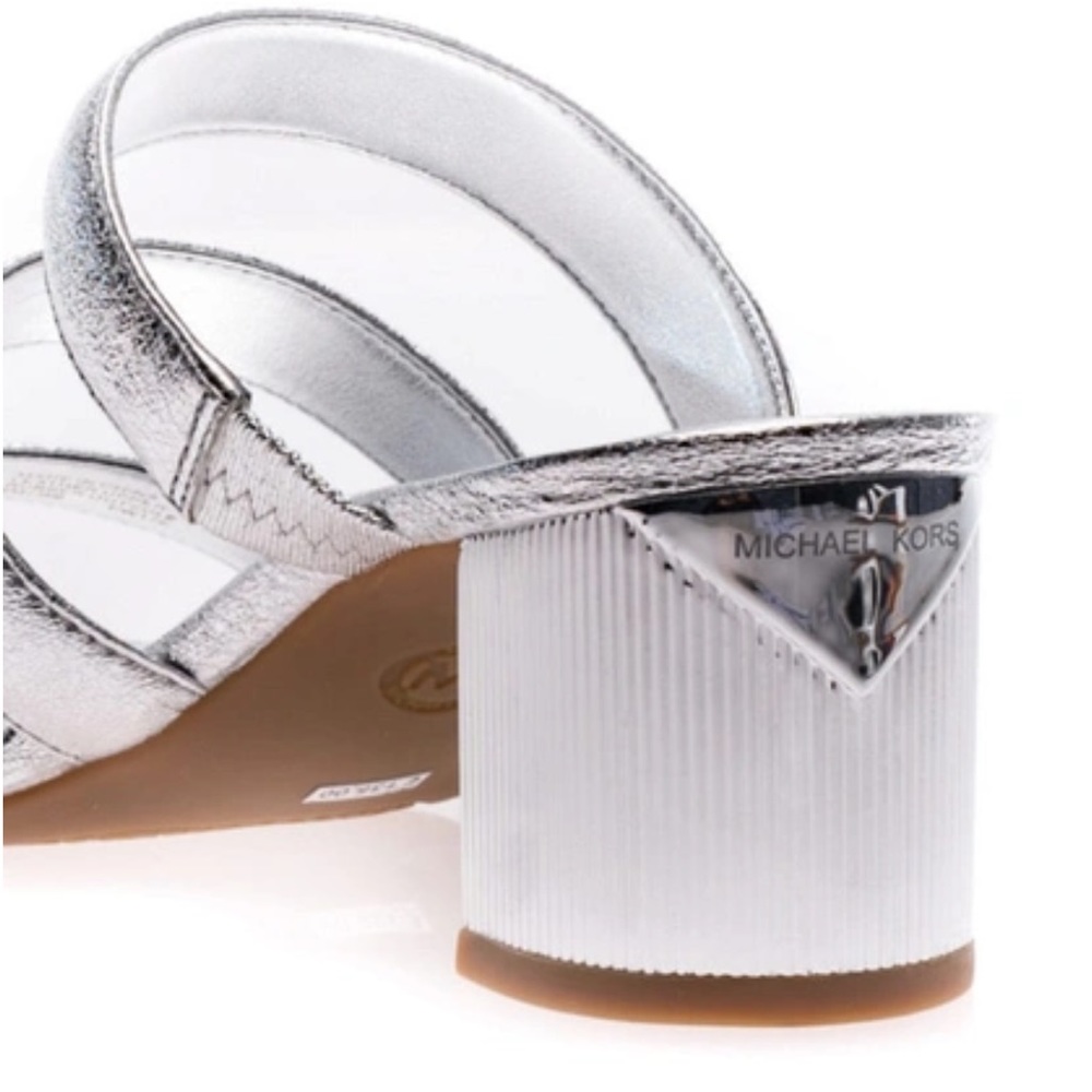 Michael Kors Paloma silver metallic mules - Picture 5 of 13